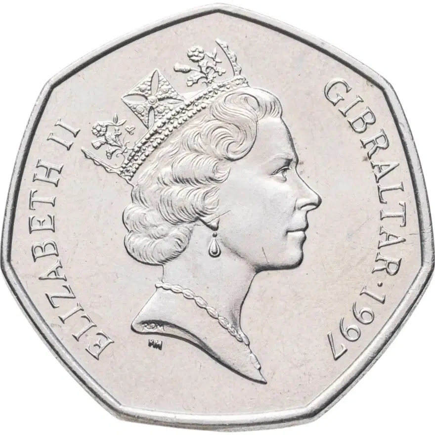 Гибралтар 50 пенсов (pence) 1997