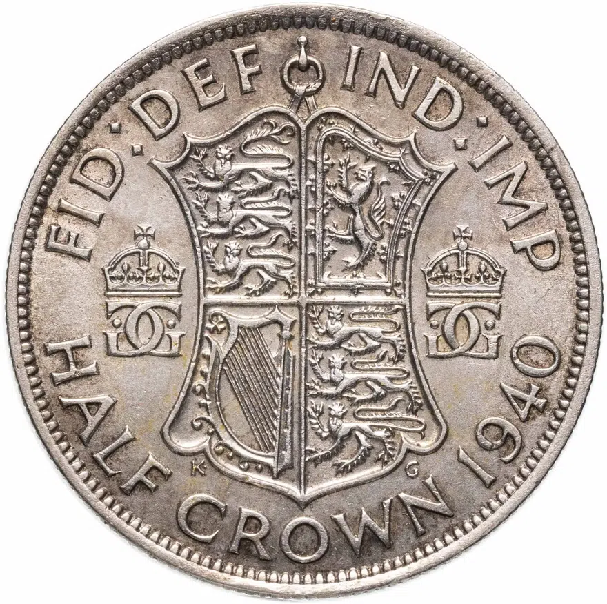 Великобритания 1/2 кроны (crown) 1940, аверс