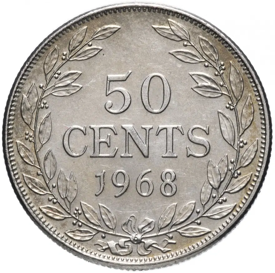 Либерия 50 центов (cents) 1968