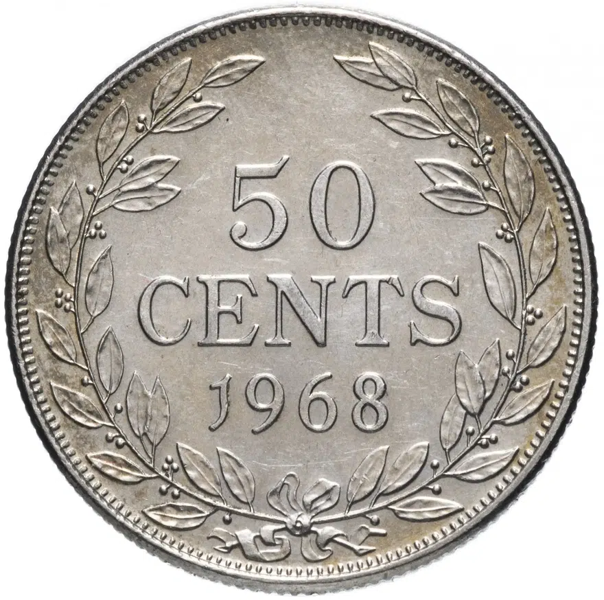 Либерия 50 центов (cents) 1968, реверс