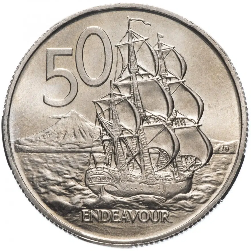 Новая Зеландия 50 центов (cents) 1971, реверс