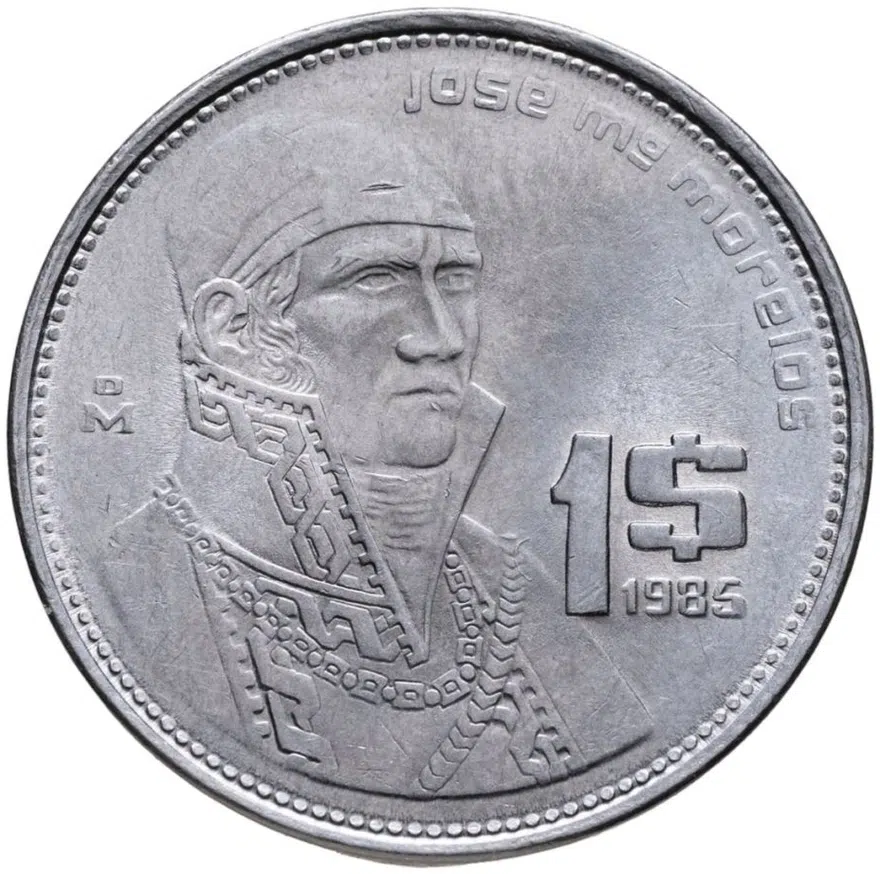 Мексика 1 песо (peso) 1985, аверс