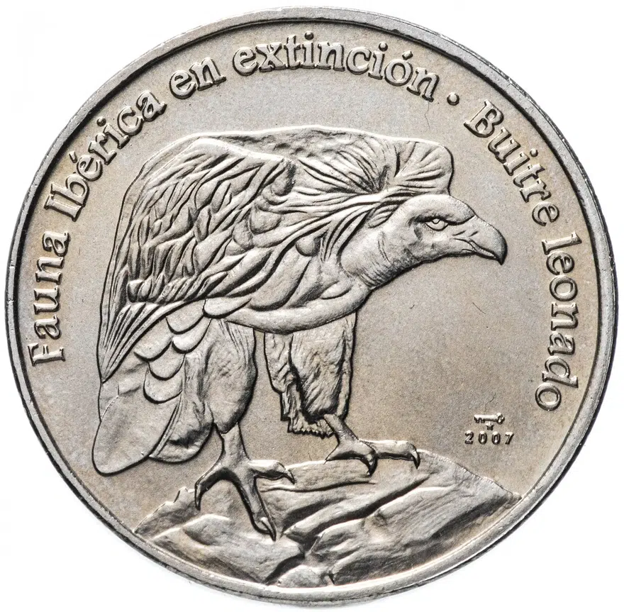 Куба 1 песо (peso) 2007 "Иберийская фауна - Белоголовый сип (Gyps fulvus)", реверс