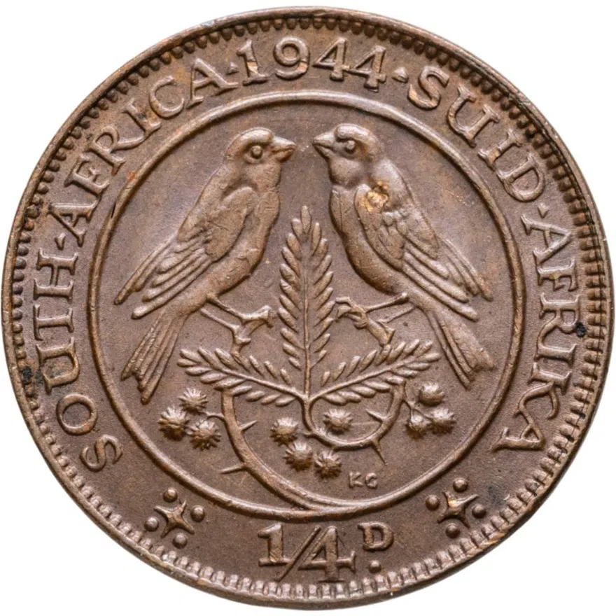 ЮАР 1/4 пенни (penny) 1944, реверс