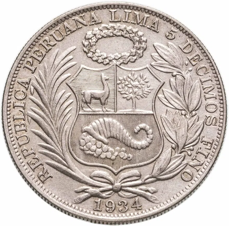 Перу 1 соль (sol) 1934, реверс