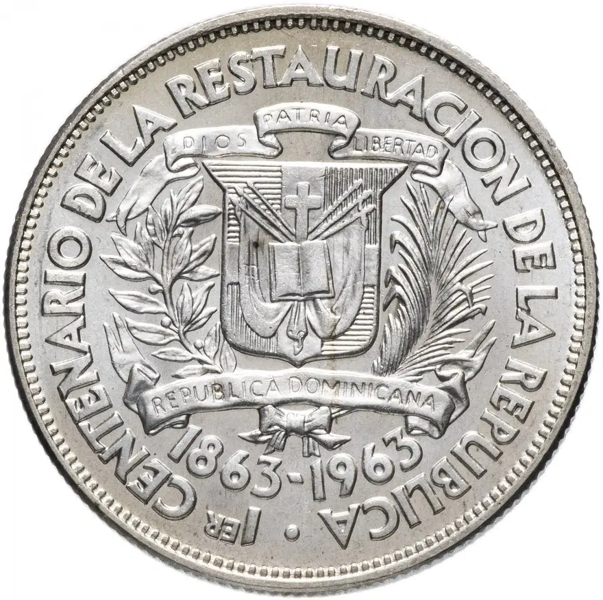 Доминикана 1 песо (peso) 1963 "100 лет восстановлению Республики"