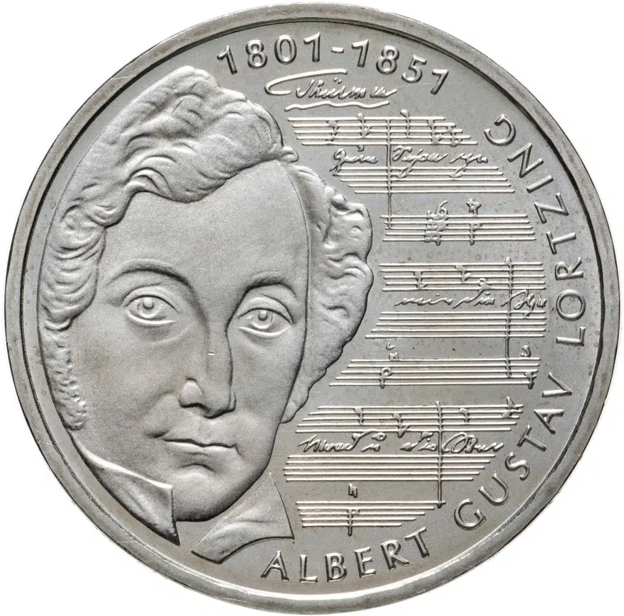 Германия 10 марок 2001 "250 лет со дня рождения Альберта Лорцинга" (J)