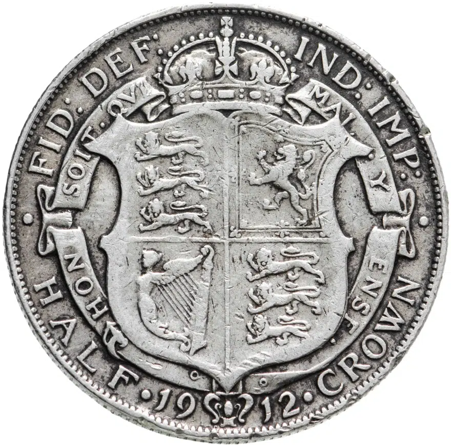 Великобритания 1/2 кроны (crown) 1912, реверс