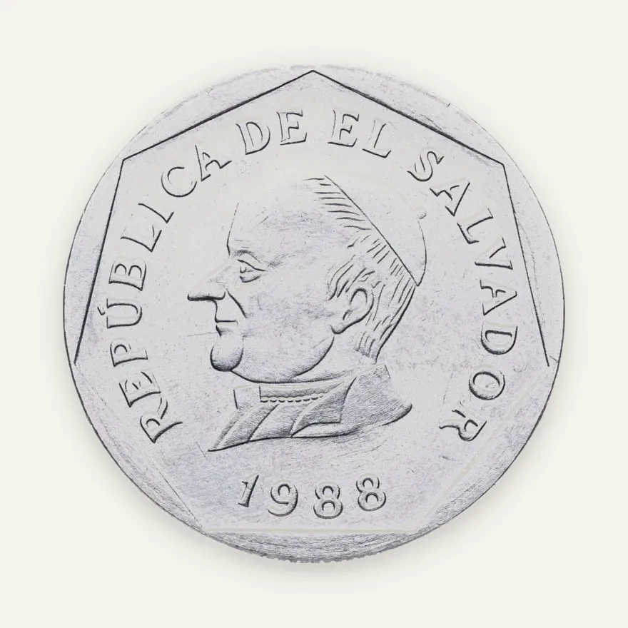 Сальвадор 25 сентаво (centavos) 1988, реверс