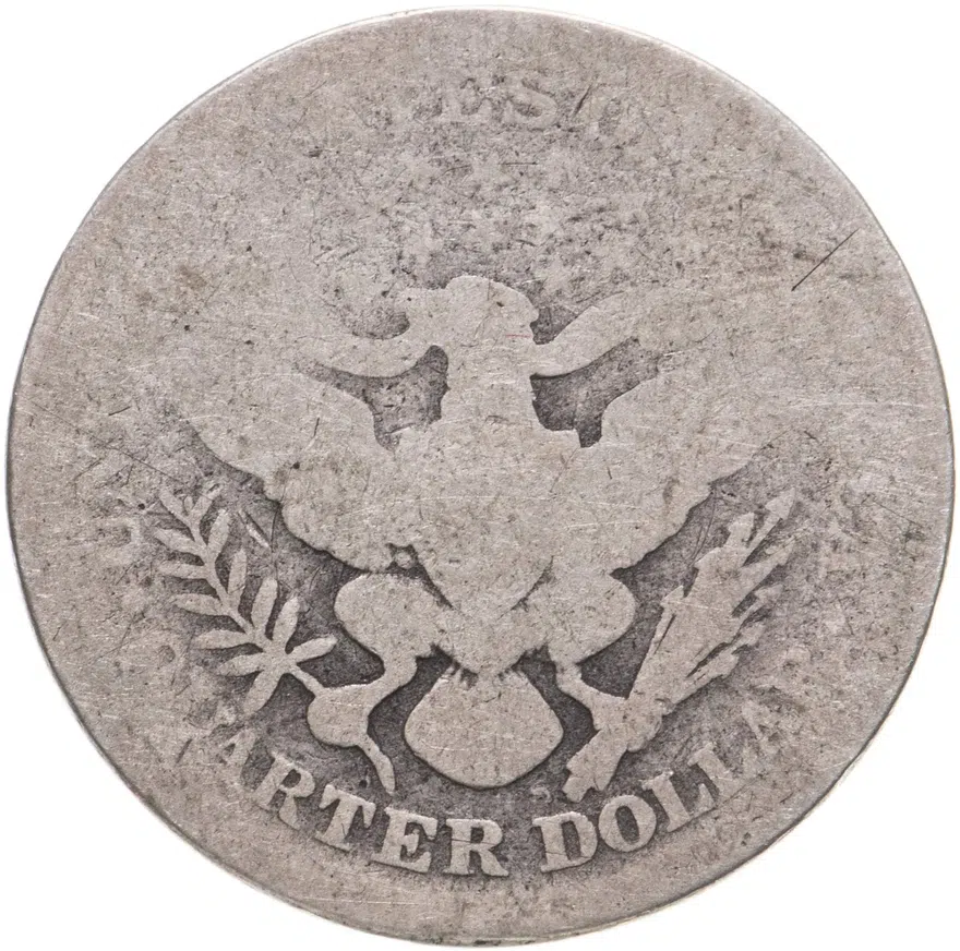 США 25 центов (квотер, 1/4 доллара, quarter dollar) 1895 O Barber Quarter знак монетного двора: "O" - Новый Орлеан, аверс