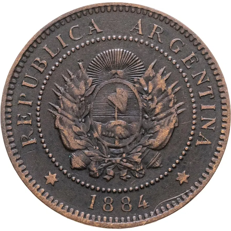 Аргентина 1 сентаво (centavo) 1884, реверс