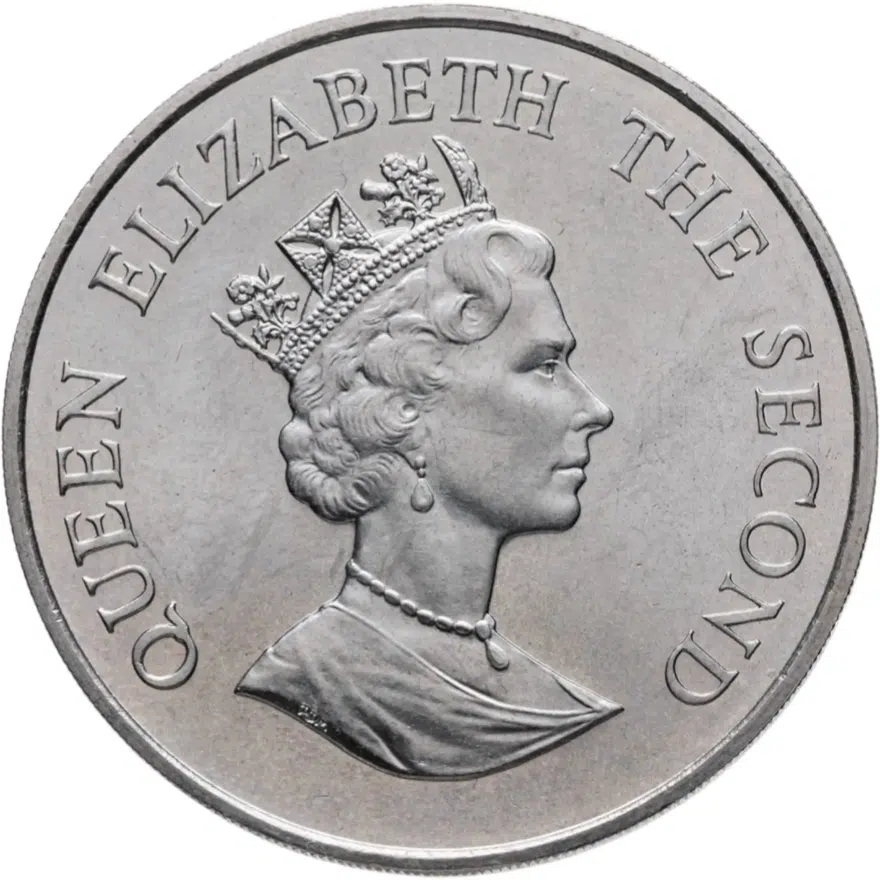 Фолклендские острова 50 пенсов (pence) 1987 Королевские пингвины, реверс