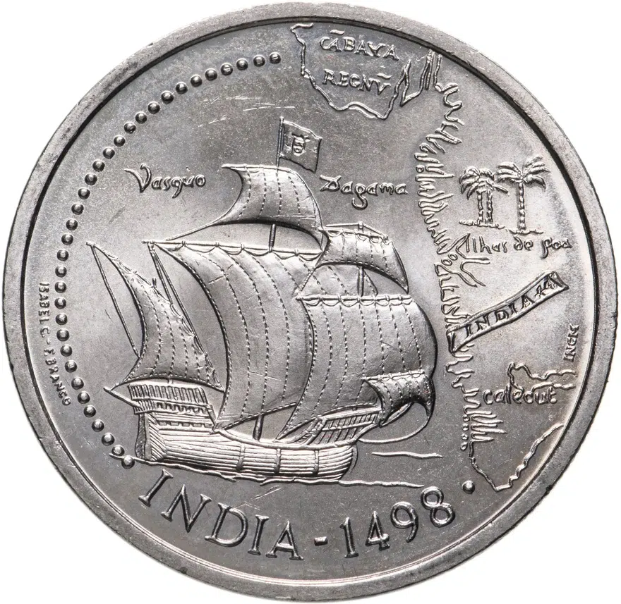 Португалия 200 эскудо (escudos) 1998   "Путешествие Васко да Гамы в Индию 1498 года - Индия"