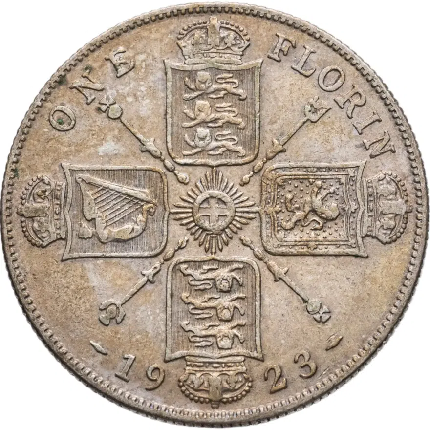 Великобритания 2 шиллинга (флорин, shillings) 1923, аверс