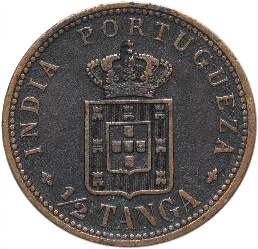 Индия (Португальская) 1/2 танга (tanga) 1901, реверс