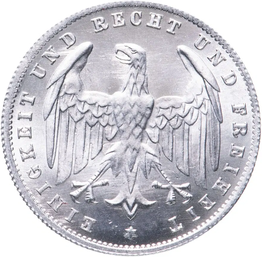 Германия 500 марок (mark) 1923 A  знак монетного двора "A" — Берлин, реверс