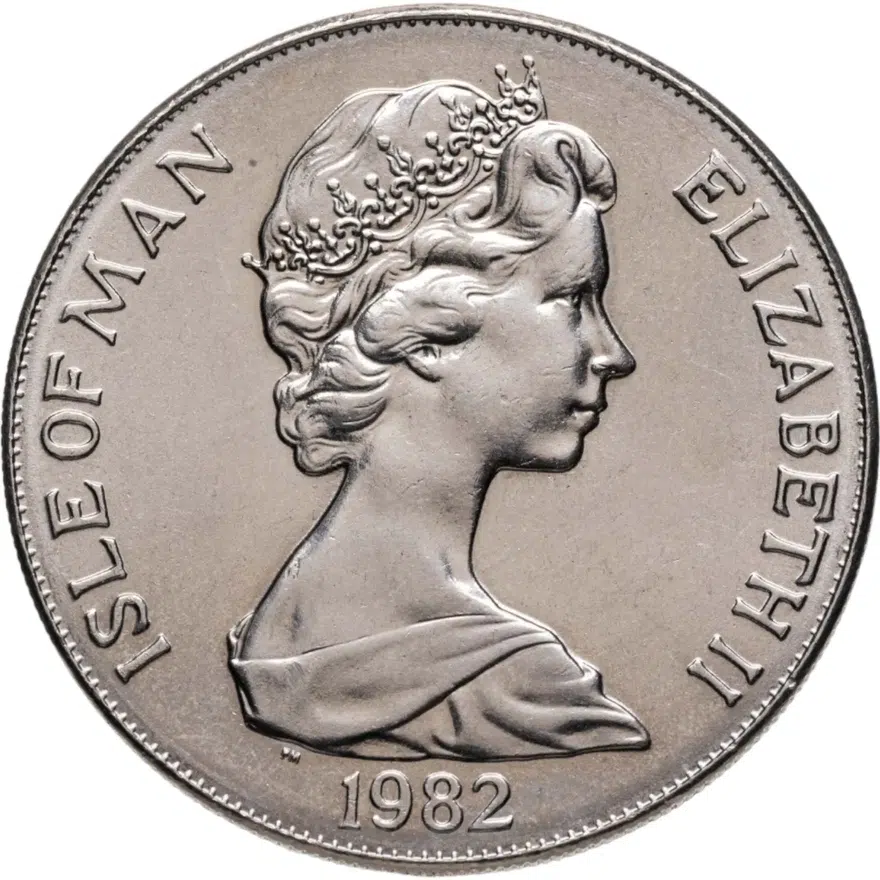 Остров Мэн 1 крона (crown) 1982  Чемпионат мира по футболу 1982, Испания - кубок, реверс
