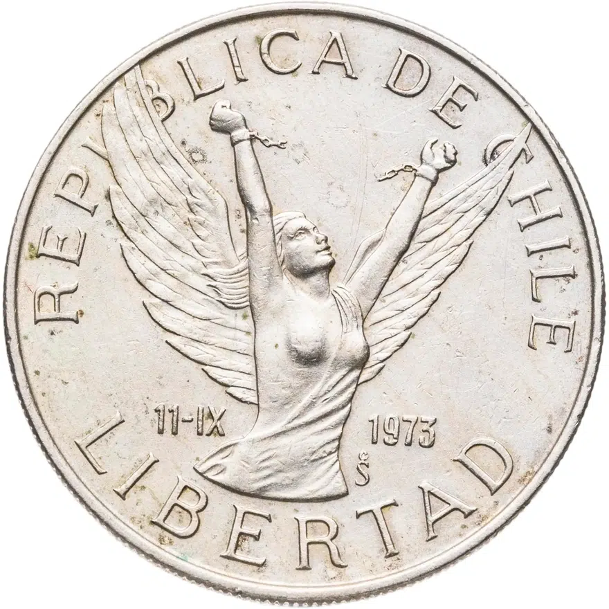 Чили 10 песо (pesos) 1977, реверс