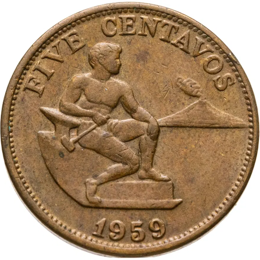 Филиппины 5 сентаво (centavos) 1959, реверс