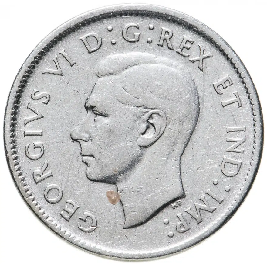 Канада 25 центов (cents) 1943, реверс