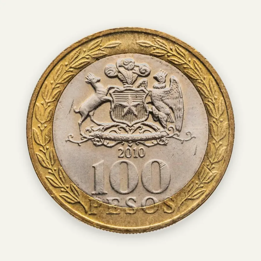 Чили 100 песо (pesos) 2010, реверс