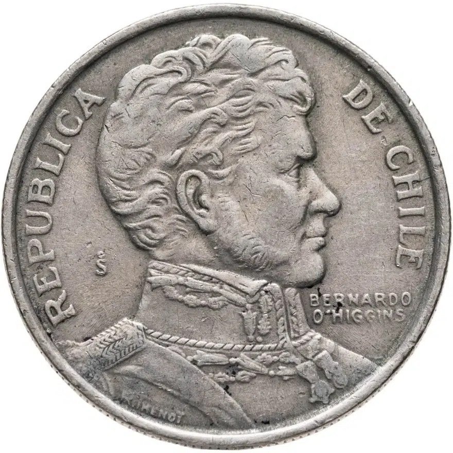 Чили 1 песо (peso) 1975, реверс