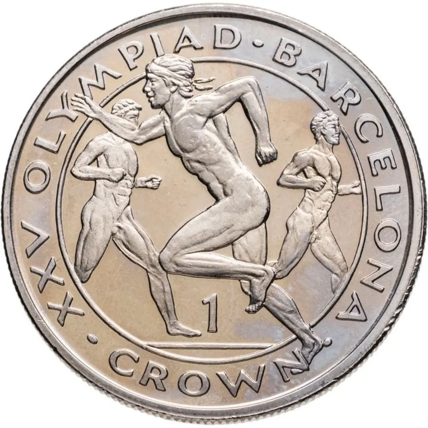 Гибралтар 1 крона (crown) 1991 XXV Летние Олимпийские игры, Барселона 1992 - Бег
