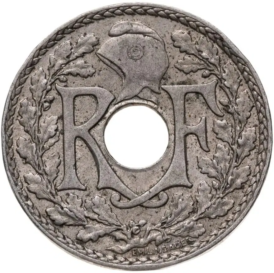 Франция 10 сантимов (centimes) 1935, реверс
