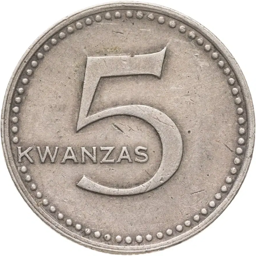 Ангола 5 кванз (kwanzas) 1977 надпись 1975