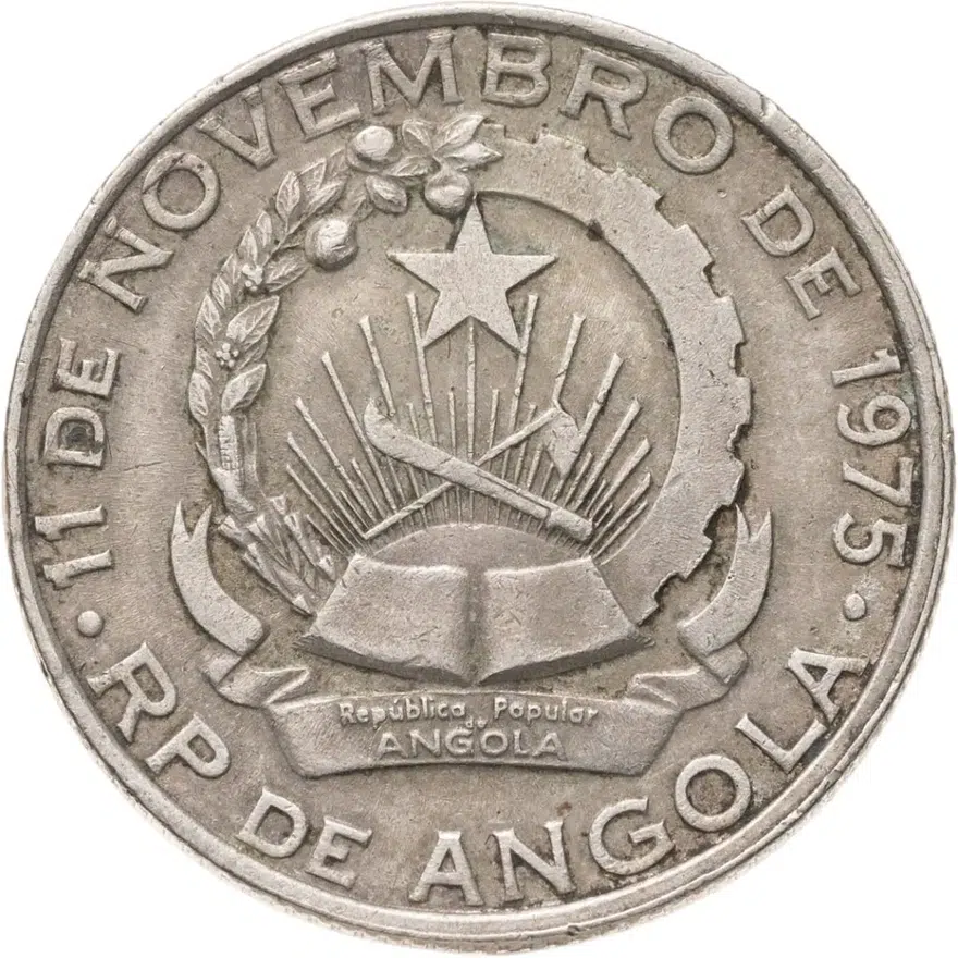 Ангола 5 кванз (kwanzas) 1977 надпись 1975, реверс