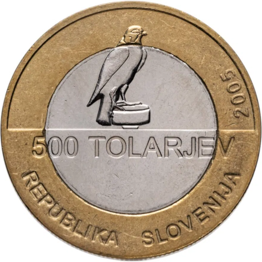 Словения 500 толаров (tolarjev) 2005  100 лет словенскому сокольскому движению, аверс