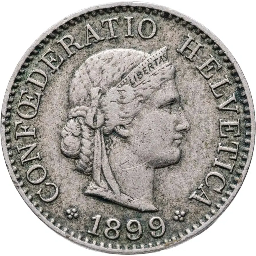 Швейцария 5 раппенов (rappen) 1899, аверс