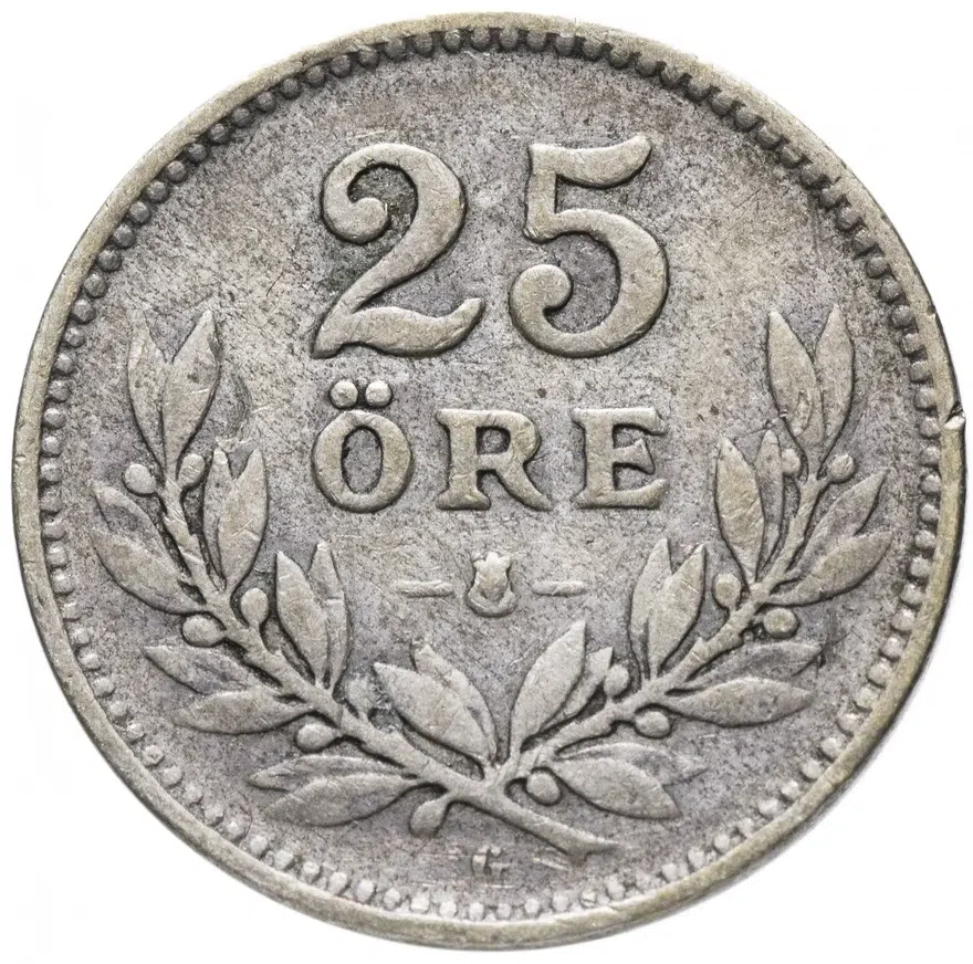 Швеция 25 эре (ore) 1929, аверс