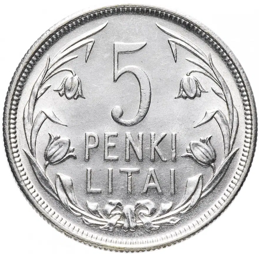 Литва 5 литов (litai) 1925, реверс