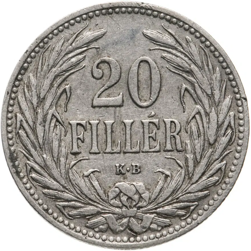 Венгрия 20 филлеров (filler) 1907, реверс