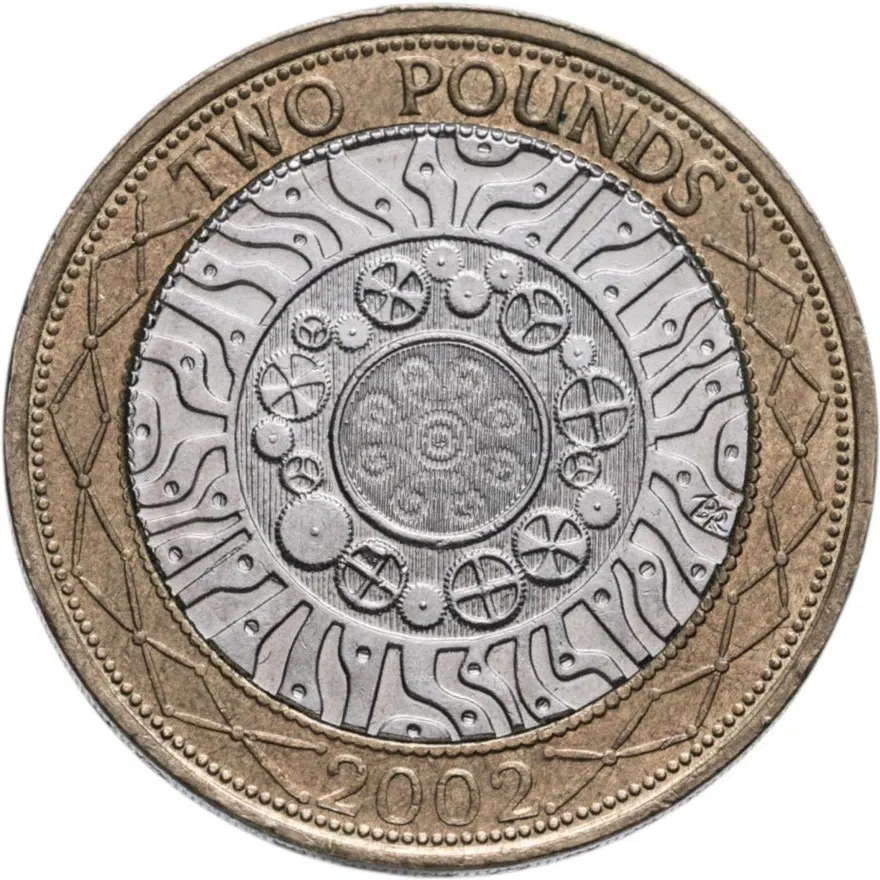 Великобритания 2 фунта (pounds) 2002, реверс