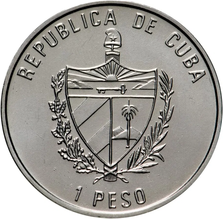 Куба 1 песо (peso) 2005  Тропические рыбы - Королевский ангел (Pygoplites diacanthus), реверс