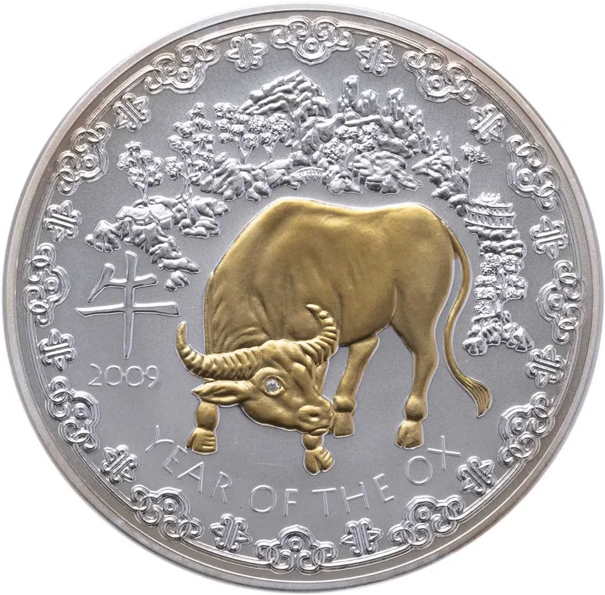 Руанда 1000 франков (francs) 2009  Year of the Ox (год Быка)