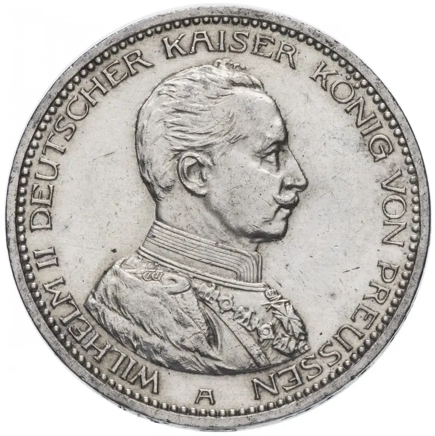 Германская Империя (Пруссия) 5 марок 1913, аверс
