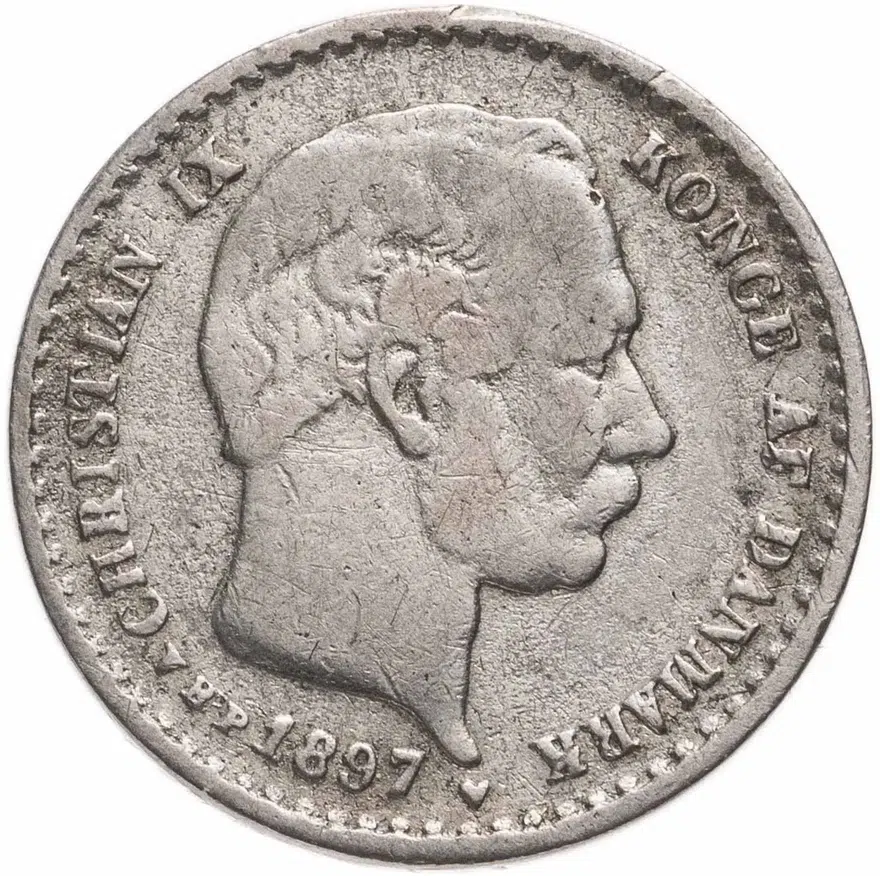 Дания 10 эре (ore) 1897, реверс