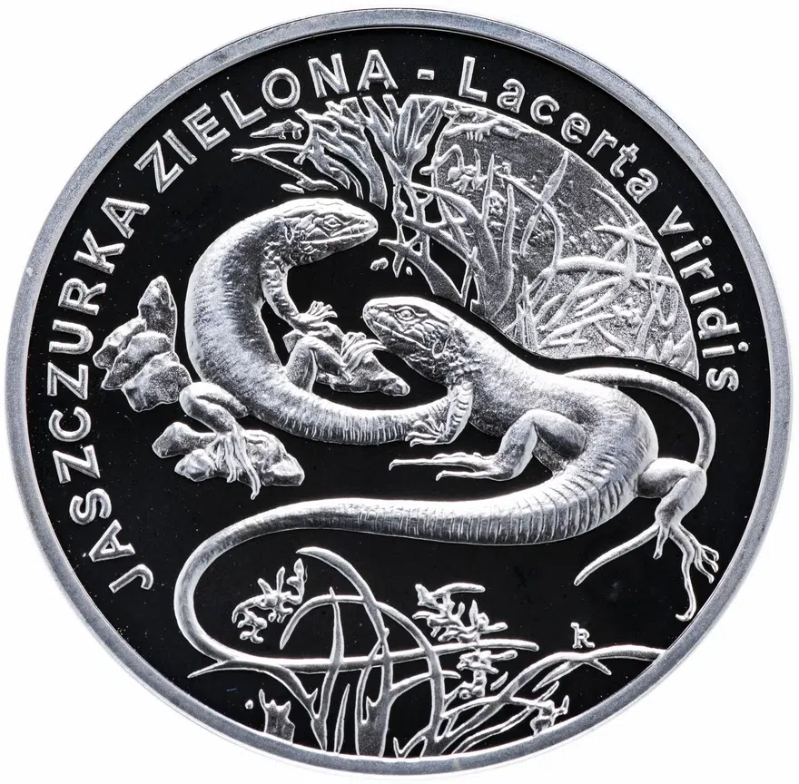 Польша 20 злотых (zlotych) 2009 "Всемирная природа - Зелёная ящерица", аверс