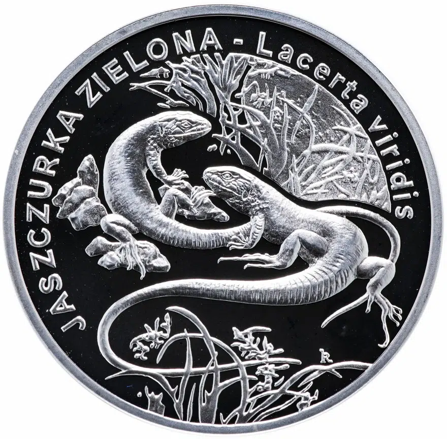 Польша 20 злотых (zlotych) 2009 "Всемирная природа - Зелёная ящерица", реверс