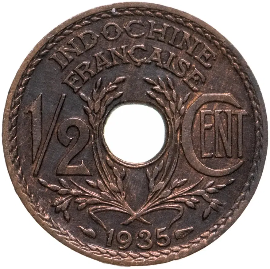 Французский Индокитай 1/2 сантима (centime) 1935