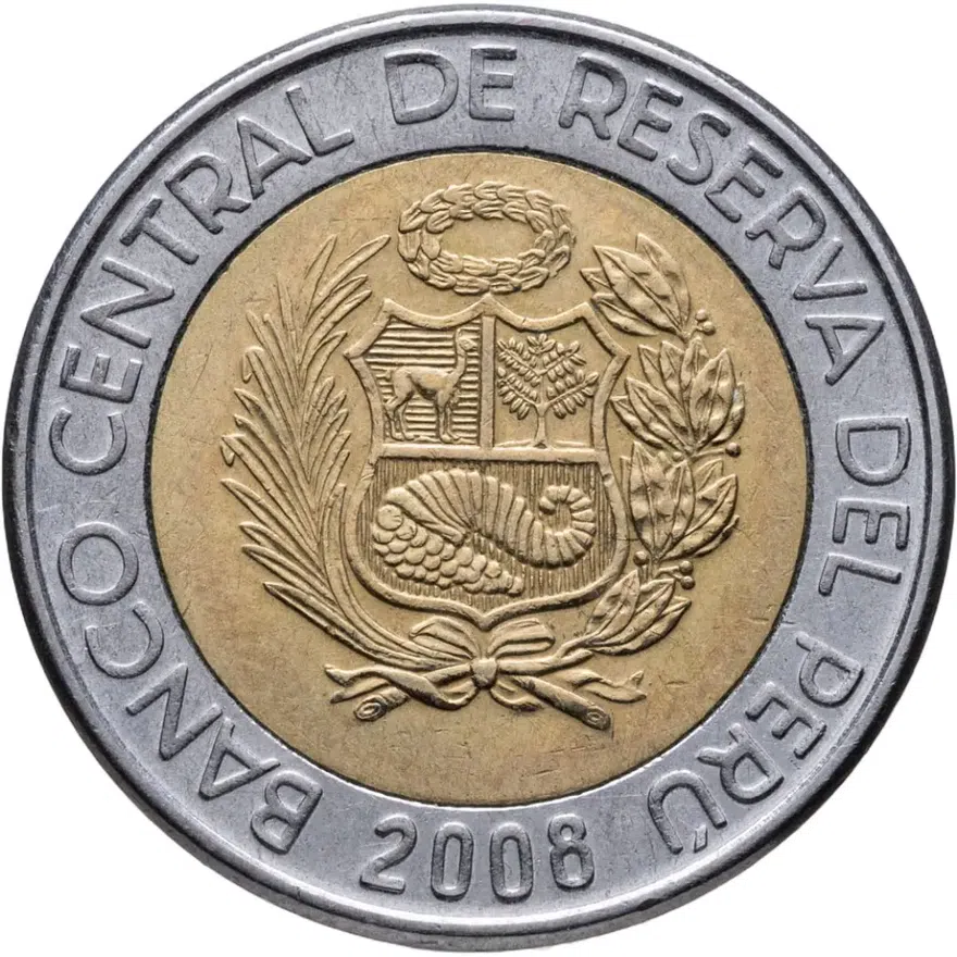 Перу 2 новых соля (nuevos soles) 2008, реверс