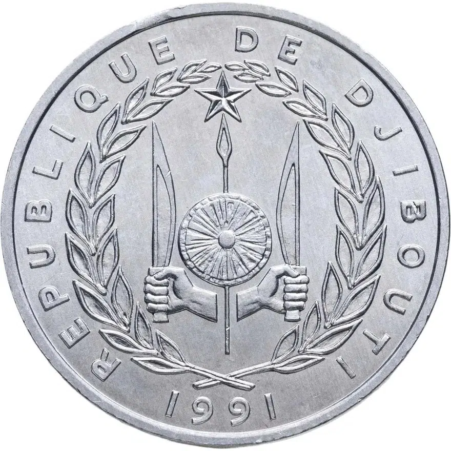 Джибути 5 франков (francs) 1991, реверс