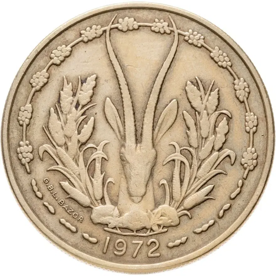 Западная Африка (BCEAO) 25 франков (francs) 1972