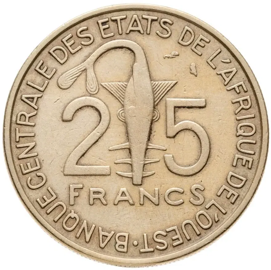 Западная Африка (BCEAO) 25 франков (francs) 1972, реверс