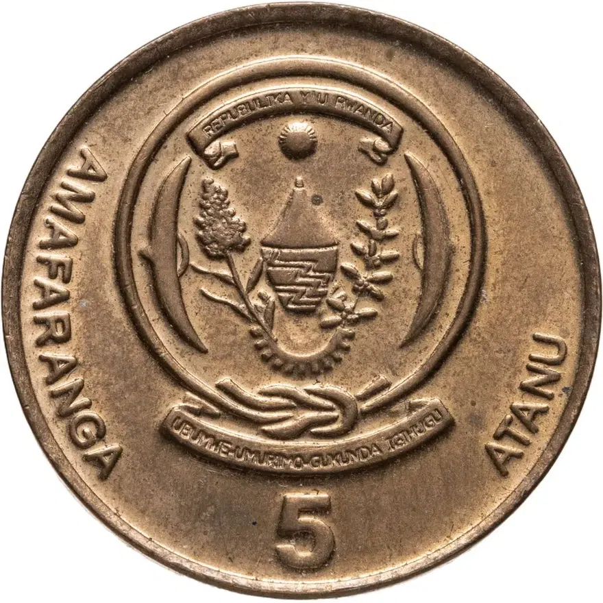Руанда 5 франков (francs) 2003, аверс