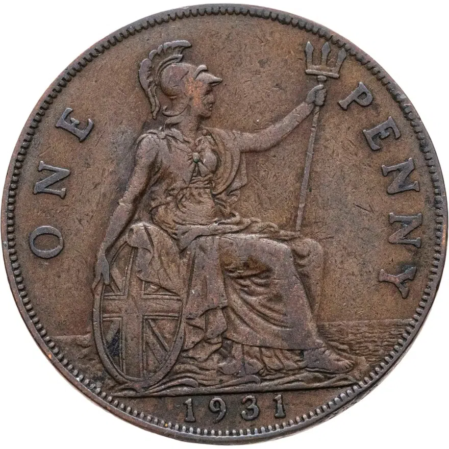 Великобритания 1 пенни (penny) 1931, реверс