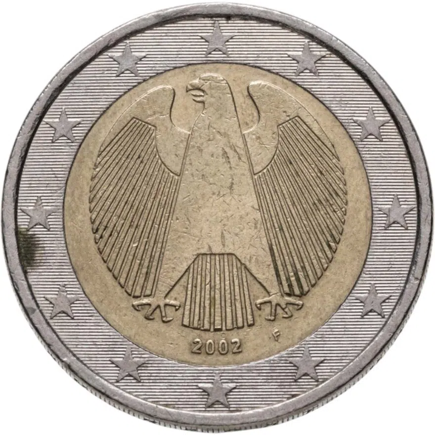 Германия 2 евро (euro) 2002 F  знак монетного двора: "F" - Штутгарт